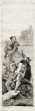  Giandomenico Tiepolo  (Venezia,, 1726 - 1804) : Uomo seduto e donna che porta un vaso.  - Auction Ancient Art [I Part] - Libreria Antiquaria Gonnelli - Casa d'Aste - Gonnelli Casa d'Aste