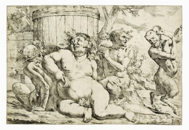  Francesco Burani  (Reggio Emilia, 1600 - 1631) : Baccanale.  - Auction Ancient Art [I Part] - Libreria Antiquaria Gonnelli - Casa d'Aste - Gonnelli Casa d'Aste