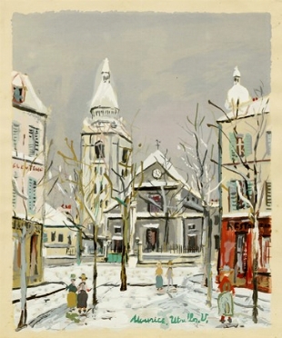  Maurice Utrillo  (Parigi, 1883 - 1955) : L' Eglise Saint Pierre.  - Auction Modern and Contemporary Art [II Part ] - Libreria Antiquaria Gonnelli - Casa d'Aste - Gonnelli Casa d'Aste