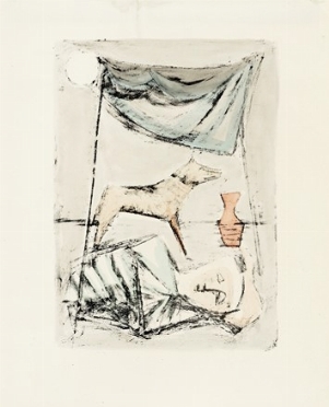 Massimo Campigli  (Berlino, 1895 - Saint-Tropez, 1971) : Sotto la tenda.  - Auction Modern and Contemporary Art [II Part ] - Libreria Antiquaria Gonnelli - Casa d'Aste - Gonnelli Casa d'Aste