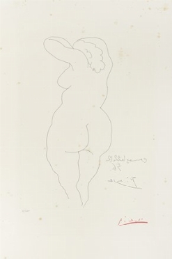  Pablo Picasso  (Malaga, 1881 - Mougins, 1973) : Femme vue de dos.  - Auction Modern and Contemporary Art [II Part ] - Libreria Antiquaria Gonnelli - Casa d'Aste - Gonnelli Casa d'Aste