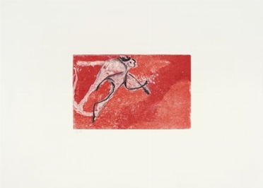  Osvaldo Licini  (Monte Vidon Corrado, 1894 - 1958) : Angelo ribelle su fondo rosso.  - Auction Modern and Contemporary Art [II Part ] - Libreria Antiquaria Gonnelli - Casa d'Aste - Gonnelli Casa d'Aste