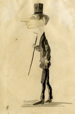  Angelo Tricca  (Sansepolcro, 1817 - Firenze, 1884) : Uomo con bastone e cappello.  - Auction Modern and Contemporary Art [II Part ] - Libreria Antiquaria Gonnelli - Casa d'Aste - Gonnelli Casa d'Aste