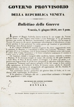 Raccolta di 4 manifesti. Venezia e il Governo Provvisorio.  - Asta Libri, autografi e manoscritti - Libreria Antiquaria Gonnelli - Casa d'Aste - Gonnelli Casa d'Aste