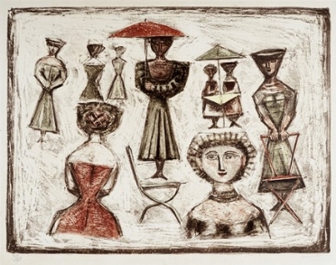  Massimo Campigli  (Berlino, 1895 - Saint-Tropez, 1971) : Passeggiata romana.  -  [..]