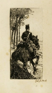  Giovanni Fattori  (Livorno, 1825 - Firenze, 1908) : Soldato di artiglieria a cavallo.  [..]