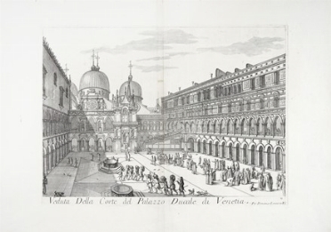  Domenico Lovisa  (1690 - 1750) : Veduta Della Corte del  Palazzo Ducale di Venetia.  - Asta Arte Antica, Orientale, Moderna e Contemporanea [parte I] - Libreria Antiquaria Gonnelli - Casa d'Aste - Gonnelli Casa d'Aste