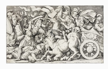  Pietro Santi Bartoli  (Perugia, 1635 - Roma, 1700) : Scena di battaglia.  - Asta  [..]