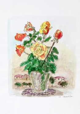  Michele Cascella  (Ortona, 1892 - Milano, 1989) : Vaso di fiori.  - Asta Arte Antica,  [..]