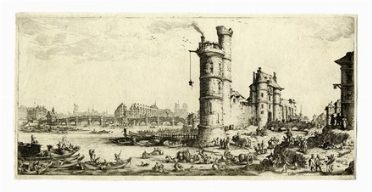  Jacques Callot  (Nancy, 1592 - 1635) : Vue du Pont-Neuf.  - Asta Arte Antica, Moderna  [..]