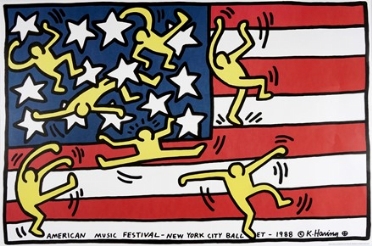  Keith Haring  (Reading, 1958 - New York, 1990) [da] : American music festival -  [..]