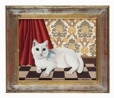  Andr Duranton  (Francia, 1905 - 2010) : Il gatto bianco.  - Asta Arte Antica,  [..]