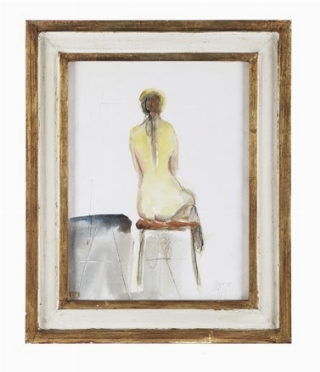  Francesco Menzio  (Tempio Pausania, 1899 - Torino, 1979) : Nudo femminile di schiena.  [..]