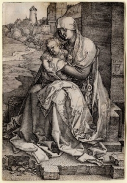  Albrecht Drer  (Norimberga,, 1471 - 1528) : La Madonna col Bambino presso le mura.  [..]