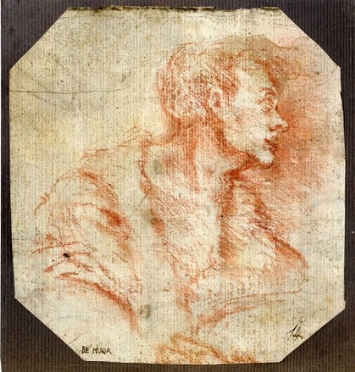  Francesco De Mura  (Napoli, 1696 - 1782) [attribuito a] : Studio per torso virile  [..]