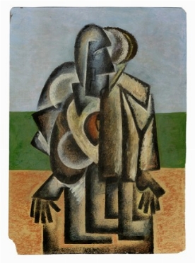  Lazar Markovic Khidekel  (1904 - 1986) : Figura cubo-futurista.  - Asta Arte Antica,  [..]