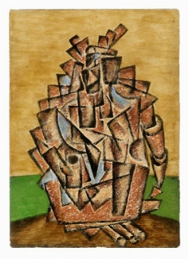  Lazar Markovic Khidekel  (1904 - 1986) : Figura cubo-futurista in movimento.  -  [..]