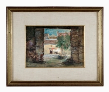  Mariano Fortuny y Madrazo  (Granada, 1871 - Venezia, 1949) : Scorcio di paese.  [..]