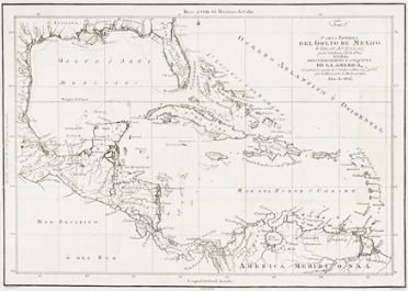 Carta Esferica Del Golfo de Mexico e Islas Antillas, para inteligenc.a de la Obra  [..]