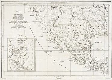 Carta Esferica del Reyno de Mexico y parte de la America Setentrional Para Inteligencia  [..]