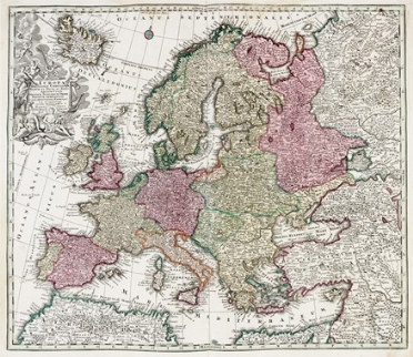  Georg Matthus Seutter  (Augsburg,, 1678 - 1756) : Europa Religionis Christiana  [..]