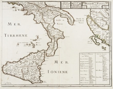  Pierre Duval  (Abbeville, 1618 - Parigi, 1683) : Carte du Royaume de Naples ou  [..]