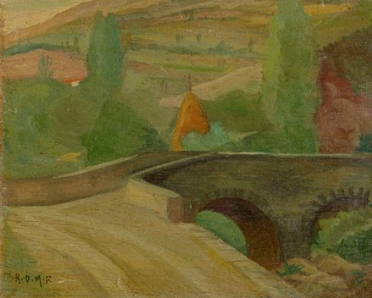  Raoul Dal Molin Ferenzona  (Firenze, 1879 - Milano, 1946) : Campagna presso la  [..]