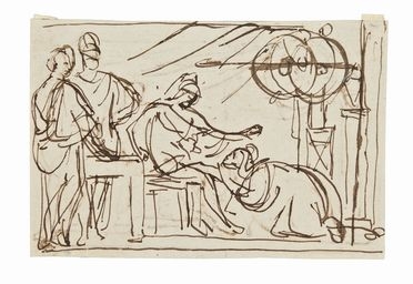  Lorenzo Bartolini  (Savignano di Prato, 1777 - Firenze, 1850) [attribuito a] : Scena classica.  - Auction Prints and Drawings from XVI to XX century - Libreria Antiquaria Gonnelli - Casa d'Aste - Gonnelli Casa d'Aste