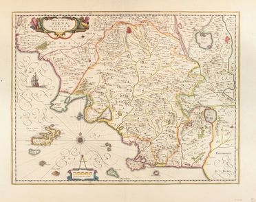  Blaeu Johannes : Territorio di Siena et Ducato di Castro.  - Auction Prints, Drawings, Maps and Views - Libreria Antiquaria Gonnelli - Casa d'Aste - Gonnelli Casa d'Aste