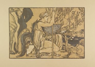  Adolfo De Carolis  (Montefiore dell'Aso, 1874 - Roma, 1928) : Minerva (L'ulivo).  - Auction Prints, Drawings, Maps and Views - Libreria Antiquaria Gonnelli - Casa d'Aste - Gonnelli Casa d'Aste