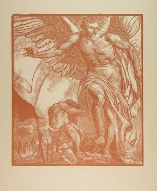  Adolfo De Carolis  (Montefiore dell'Aso, 1874 - Roma, 1928) : L'angelo.  - Auction Prints, Drawings, Maps and Views - Libreria Antiquaria Gonnelli - Casa d'Aste - Gonnelli Casa d'Aste