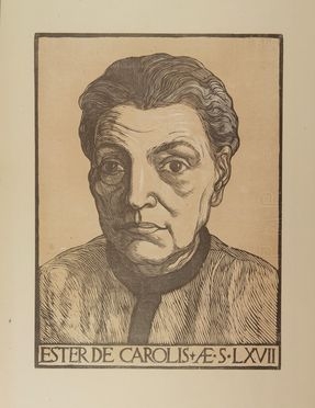  Adolfo De Carolis  (Montefiore dell'Aso, 1874 - Roma, 1928) : Ester De Carolis (Ritratto della madre).  - Auction Prints, Drawings, Maps and Views - Libreria Antiquaria Gonnelli - Casa d'Aste - Gonnelli Casa d'Aste