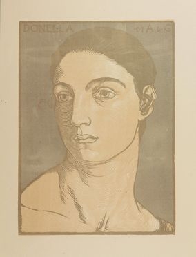  Adolfo De Carolis  (Montefiore dell'Aso, 1874 - Roma, 1928) : Donella.  - Auction Prints, Drawings, Maps and Views - Libreria Antiquaria Gonnelli - Casa d'Aste - Gonnelli Casa d'Aste