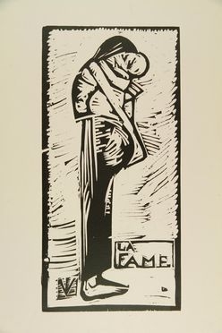  Lorenzo Viani  (Viareggio, 1882 - Ostia, 1936) : La fame.  - Auction Prints, Drawings, Maps and Views - Libreria Antiquaria Gonnelli - Casa d'Aste - Gonnelli Casa d'Aste