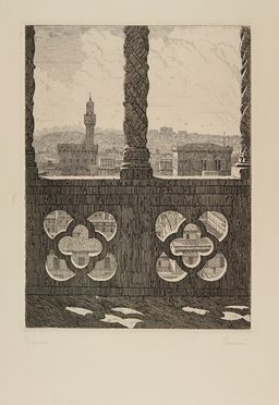  Laurenzio Laurenzi  (Assisi, 1878 - Roma, 1946) : Firenze.  - Auction Prints, Drawings, Maps and Views - Libreria Antiquaria Gonnelli - Casa d'Aste - Gonnelli Casa d'Aste