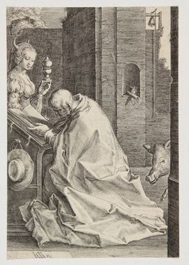  Hendrik Goltzius  (Mhlbracht,, 1558 - Haarlem,, 1617) : Tentazioni di San Girolamo.  - Auction Prints, Drawings, Maps and Views - Libreria Antiquaria Gonnelli - Casa d'Aste - Gonnelli Casa d'Aste