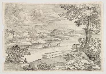  Giovanni Francesco Grimaldi  (Bologna (?),  - Roma, 1680) : Tre paesaggi.  - Auction Prints, Drawings, Maps and Views - Libreria Antiquaria Gonnelli - Casa d'Aste - Gonnelli Casa d'Aste