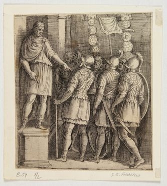  Battista Franco  (Venezia,  - 1561) : Scena dall'antico.  - Auction Prints, Drawings, Maps and Views - Libreria Antiquaria Gonnelli - Casa d'Aste - Gonnelli Casa d'Aste