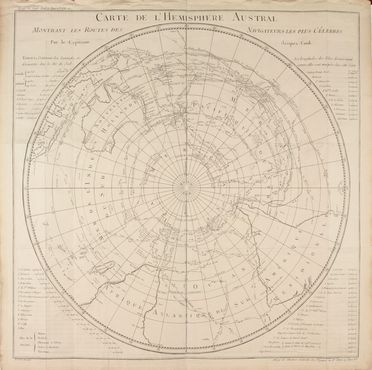  Bellin Jacques Nicolas : Carte de l'Hemisphere Austral Montrant les Routes des Navigateurs le plus Célebres...  - Asta Stampe, disegni, carte geografiche e vedute - Libreria Antiquaria Gonnelli - Casa d'Aste - Gonnelli Casa d'Aste