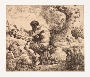 Jean-Jacques Lagrene  (1739,  - Parigi, 1821) : San Girolamo nel deserto.  - Auction Prints, Drawings, Maps and Views - Libreria Antiquaria Gonnelli - Casa d'Aste - Gonnelli Casa d'Aste