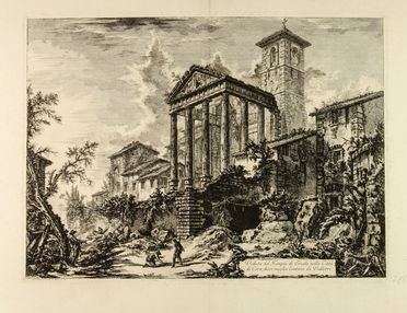  Giovanni Battista Piranesi  (Mogliano Veneto, 1720 - Roma, 1778) : Veduta del Tempio di Ercole nella Città di Cora, dieci miglia lontano da Velletri.  - Asta Stampe e Disegni - Libreria Antiquaria Gonnelli - Casa d'Aste - Gonnelli Casa d'Aste