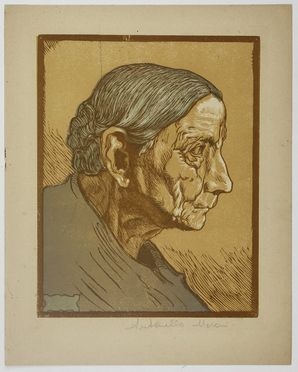  Antonello Moroni  (Savignano di Romagna, 1889 - Gatteo, 1930) : La nonna.  - Asta Asta a tempo: Stampe & disegni - Libreria Antiquaria Gonnelli - Casa d'Aste - Gonnelli Casa d'Aste