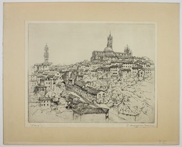  Emilio Mazzoni Zarini  (Firenze, 1869 - 1949) : Siena.  - Auction Timed Auction: Prints & drawings - Libreria Antiquaria Gonnelli - Casa d'Aste - Gonnelli Casa d'Aste