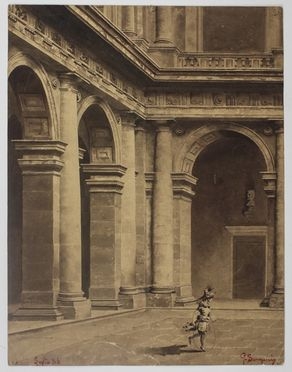  Giuseppe Sormani : Cortile della Pinacoteca di Brera.  - Auction Timed Auction: Prints & drawings - Libreria Antiquaria Gonnelli - Casa d'Aste - Gonnelli Casa d'Aste