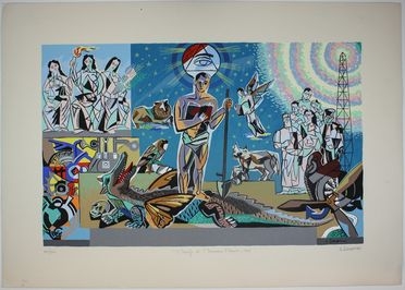  Gino Severini  (Cortona, 1883 - Parigi, 1966) : Il trionfo di S. Tommaso d'Aquino.  - Auction Timed Auction: Prints & drawings - Libreria Antiquaria Gonnelli - Casa d'Aste - Gonnelli Casa d'Aste