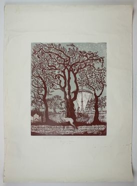  Bruno Marsili (detto Bruno Da Osimo)  (Osimo, 1888 - Ancona, 1962) : Il giardino della poesia.  - Auction Timed Auction: Prints & drawings - Libreria Antiquaria Gonnelli - Casa d'Aste - Gonnelli Casa d'Aste