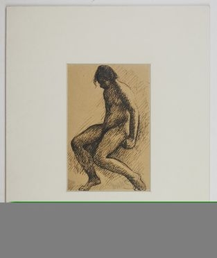  Domenico Rambelli  (Faenza, 1886 - Roma, 1972) : Nudo femminile seduto.  - Asta Asta a tempo: Stampe & disegni - Libreria Antiquaria Gonnelli - Casa d'Aste - Gonnelli Casa d'Aste