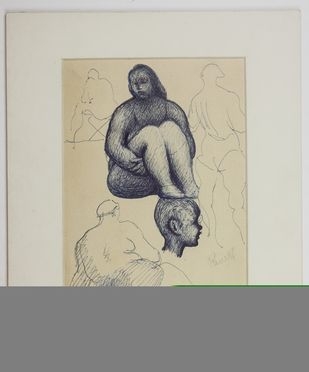  Domenico Rambelli  (Faenza, 1886 - Roma, 1972) : Nudo di donna e altri studi.  - Auction Timed Auction: Prints & drawings - Libreria Antiquaria Gonnelli - Casa d'Aste - Gonnelli Casa d'Aste